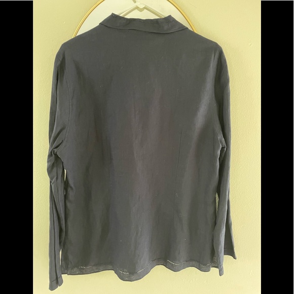 Herman Geist Navy Linen Button Down - Picture 2 of 9